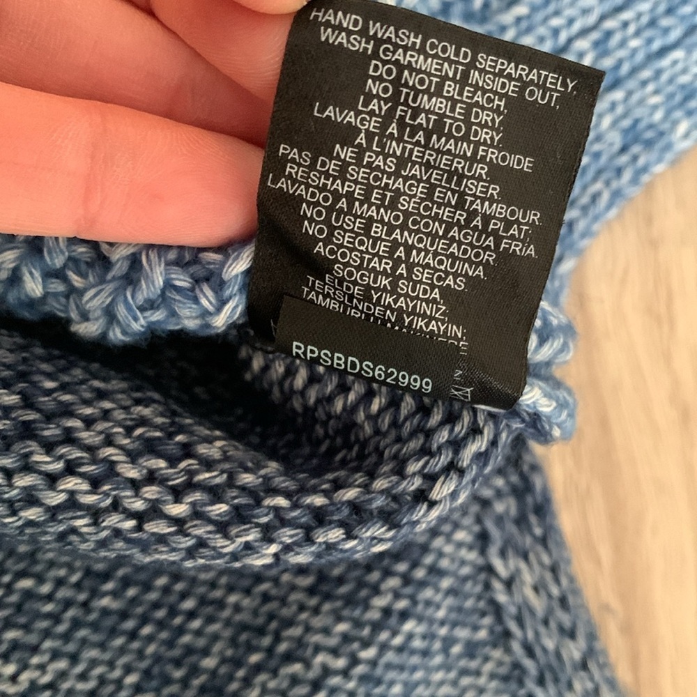 Tibi Crewneck Blue Colorblock Knit Pullover Sweater Women’s Size Small - Picture 6 of 10